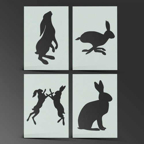 Hare stencil shabby - hare, chic