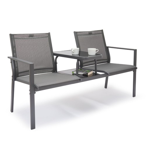 Love seat for garden grey - love,